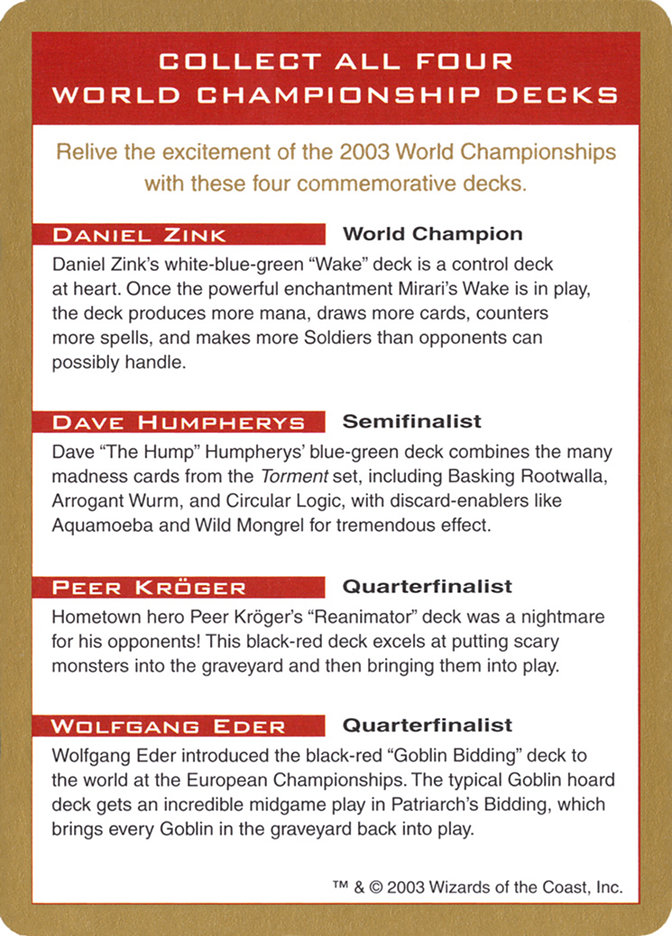 2003 World Championships Ads