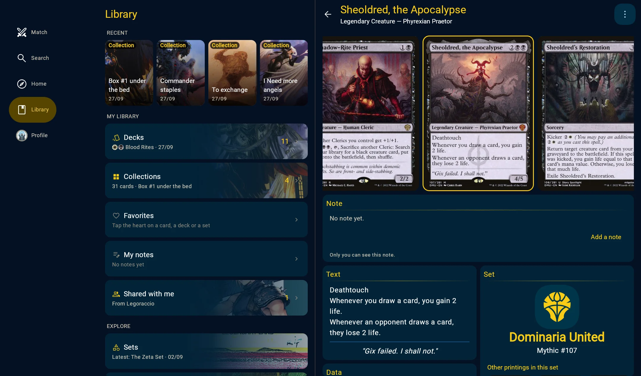 Card details