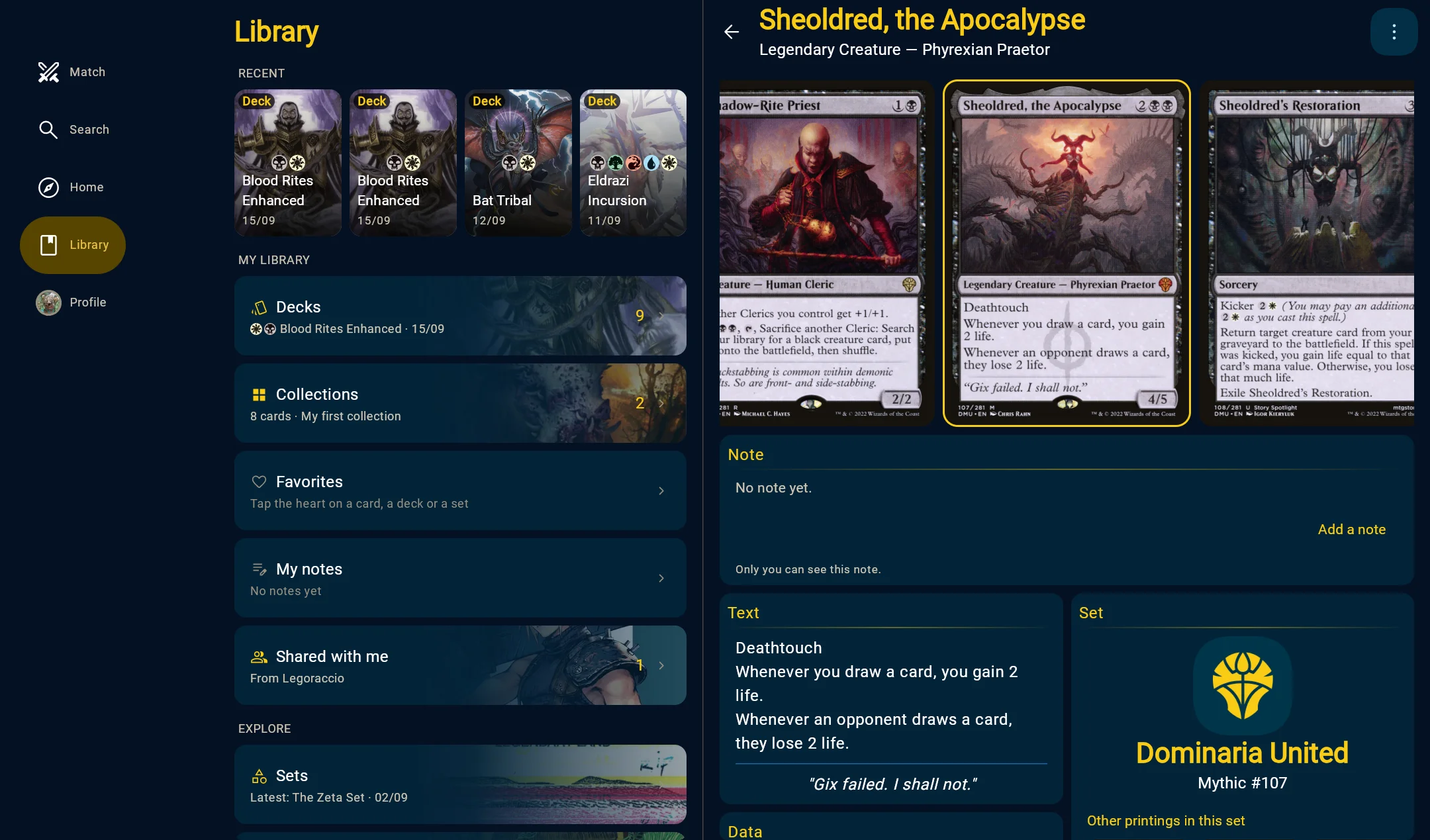 Card details