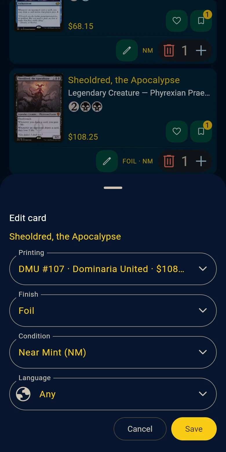 Editing a copy on a phone
