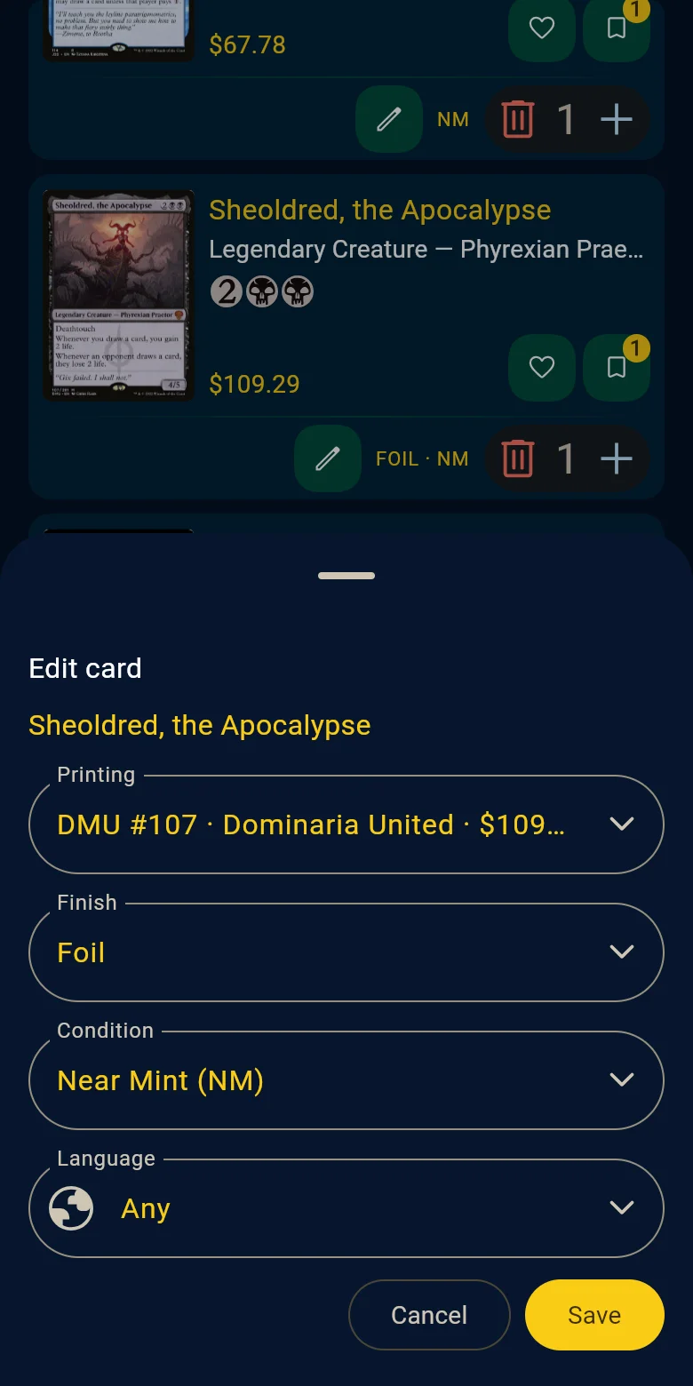Editing a copy on a phone