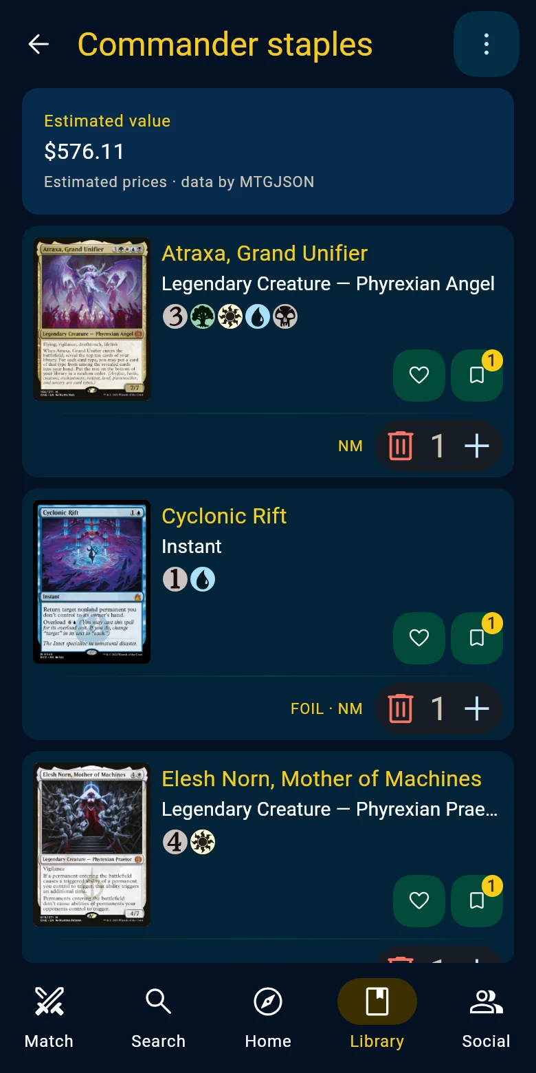 The same collection on a phone